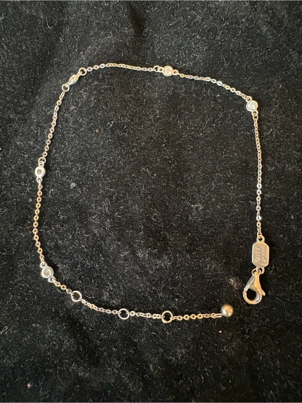 Levian 14k white gold and diamond Bezel Station Bracelet